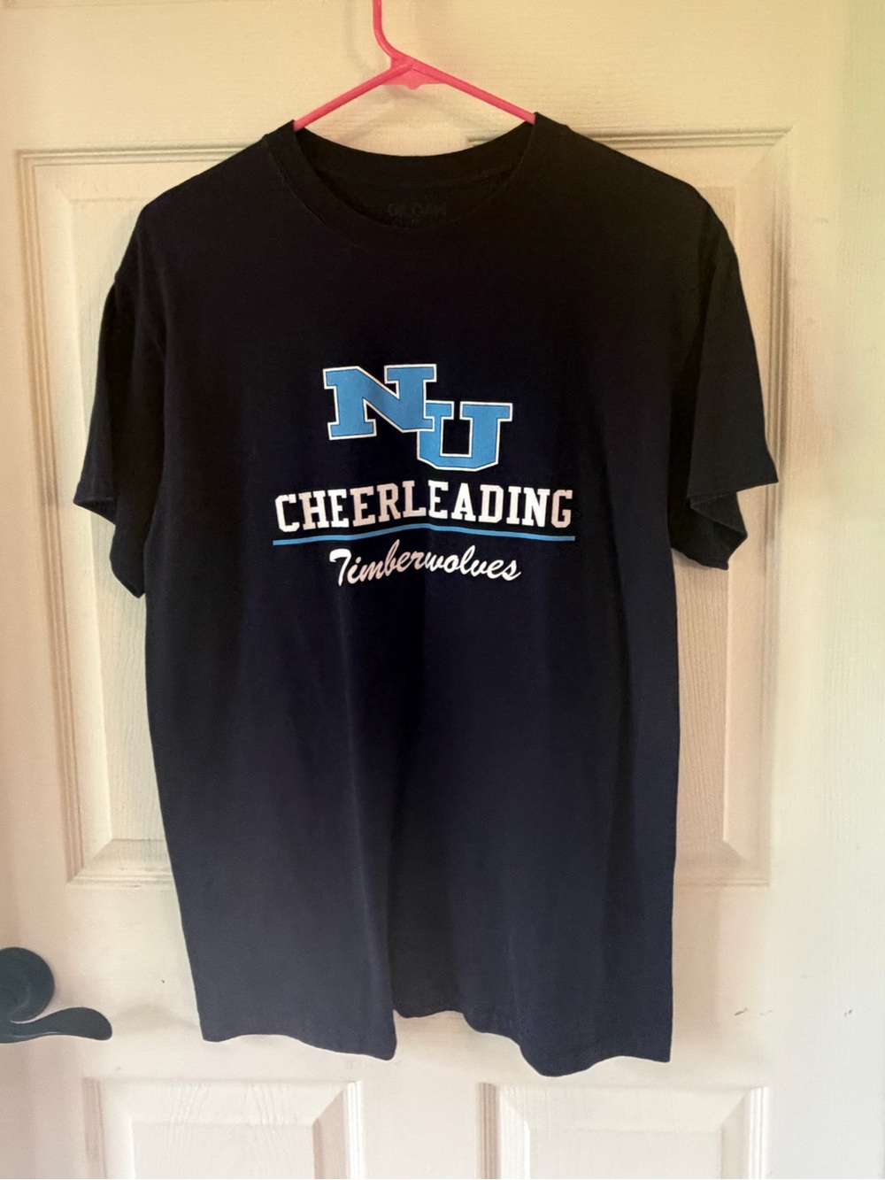 NU Cheerleading Timberwolves Navy Graphic Tee - size M